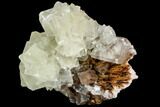 Fluorescent Calcite Crystal Cluster on Barite - Morocco #109225-1
